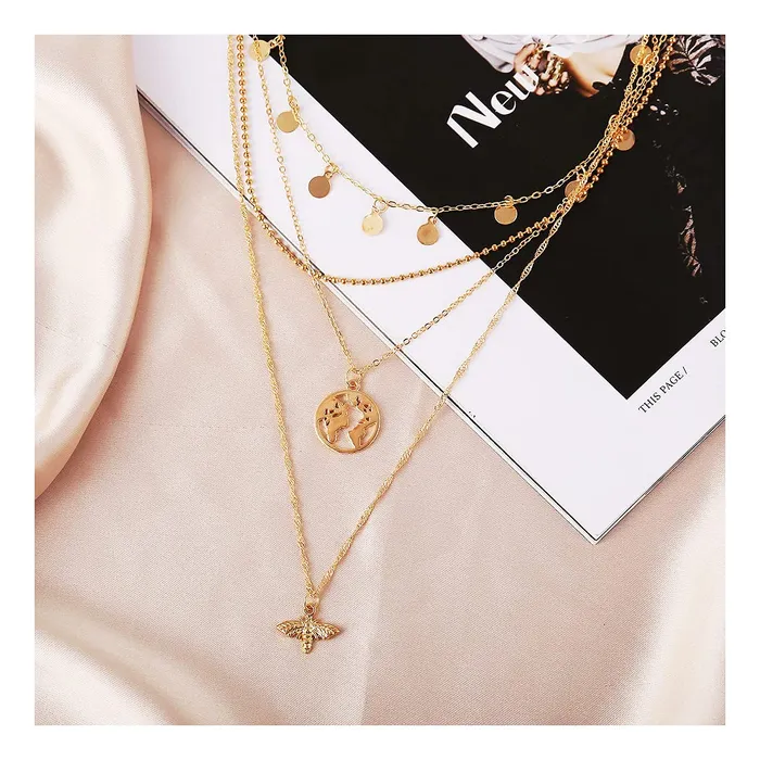 Yellow Chimes Combo Fashion Multilayered Silver Gold Plated Chain Choker Necklace for Women and Girls Design 14 Yellow Chimes Earrings