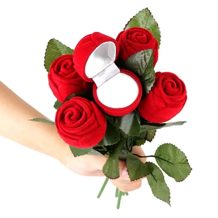 Yellow Chimes Combo of Red Heart Adjustable Ring in Red Velvet Rose Ring Box for Women and Girls Yellow Chimes Necklaces