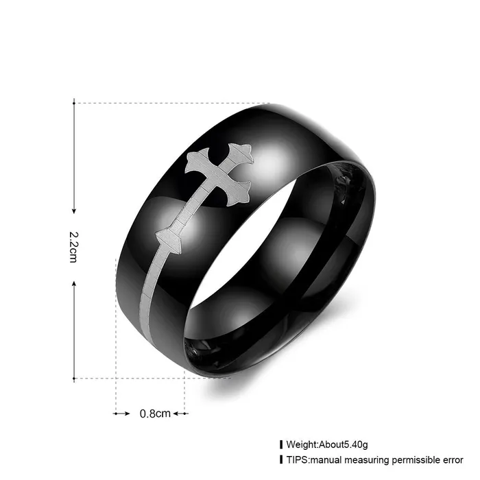 Yellow Chimes Cross Divine Stainless Steel Black Ring for Boys and Girls Yellow Chimes Earrings