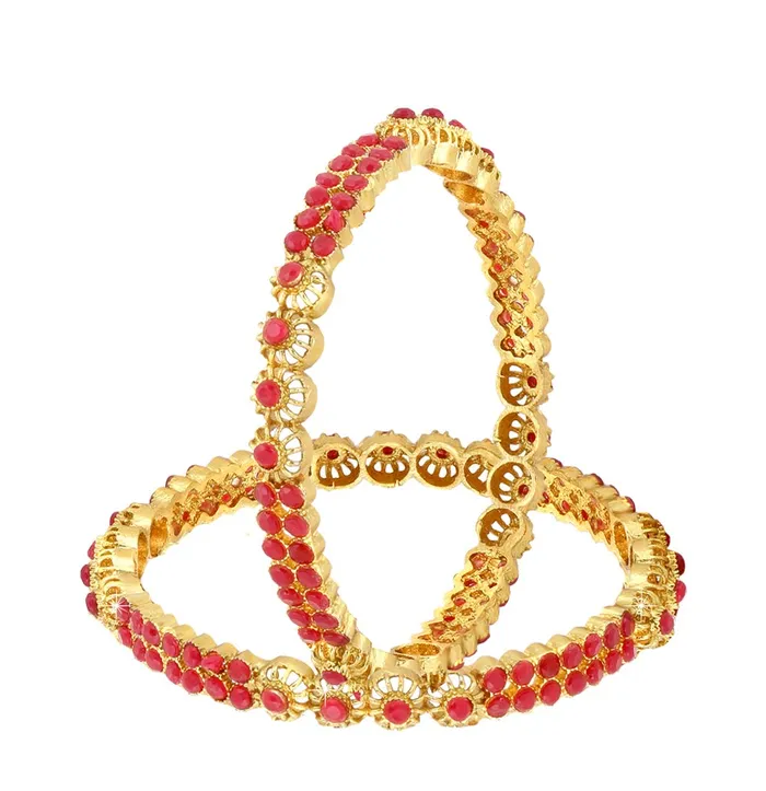 Yellow Chimes Designer Ruby Stones 2 PC Bangle Set Traditional Gold Plated Bangles for Women and Girls 28 Yellow Chimes Rings Yellow Chimes Designer Ruby Stones 2 PC Bangle Set Traditional Gold Plated Bangles for Women and Girls 28 Yellow Chimes Rings