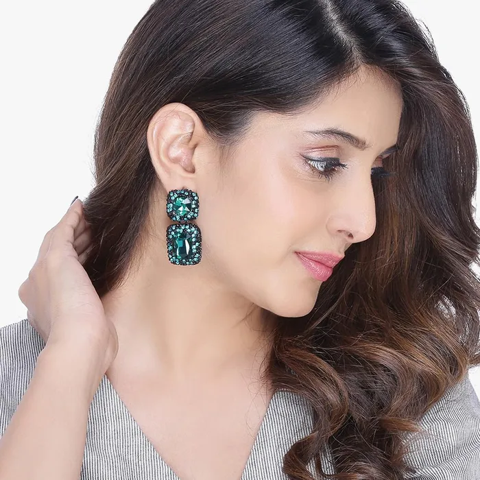 Yellow Chimes Earrings for Women 2 Pair Combo of Crystal Studded Clip On and Drop Earrings Birthday Gift for Girls and Women Anniversary Gift for Wife Yellow Chimes Earrings
