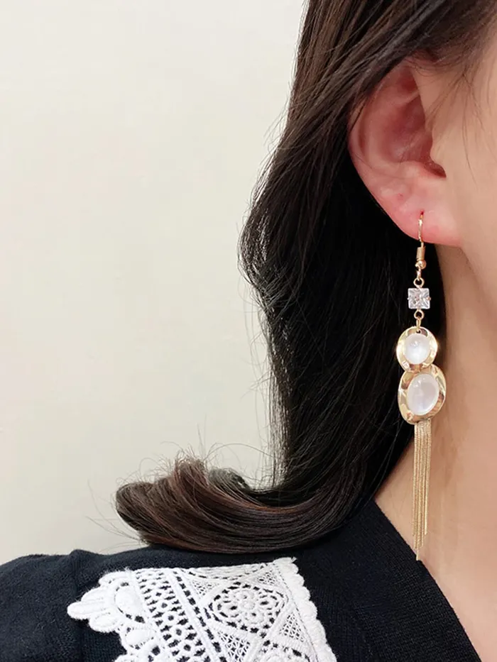 Yellow Chimes Earrings for Women and Girls Pearl Dangler Gold Toned White Stone Studded Long Danglers Earrings Birthday Gift for girls and women Anniversary Gift for Wife Yellow Chimes Earrings