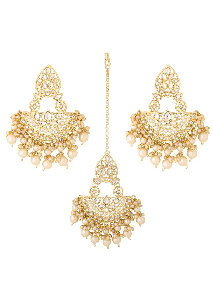 Yellow Chimes Earrings for Women Gold Toned Kundan Studded Beads Drop Chandbali Designed Earrings and Maang Tikka Set for Women and Girls Yellow Chimes Necklaces Yellow Chimes Earrings for Women Gold Toned Kundan Studded Beads Drop Chandbali Designed Earrings and Maang Tikka Set for Women and Girls Yellow Chimes Necklaces