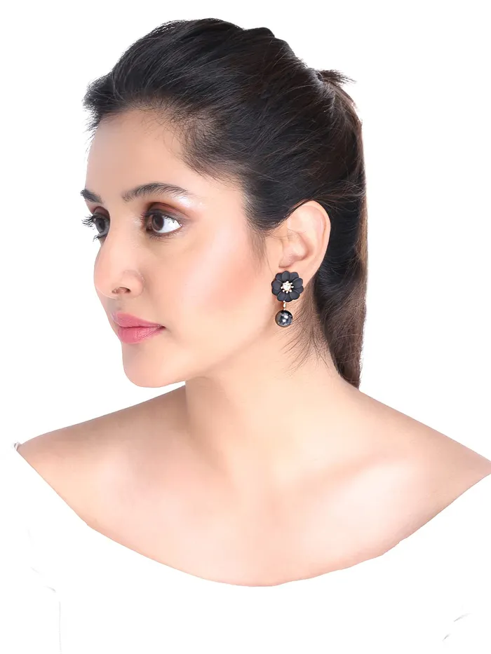 Yellow Chimes Earrings Kairangi Stud Earrings for Women 4 Pair Combo Earrings Modern Style Latest Floral Pearl Studs Earrings Set For Women and Girls