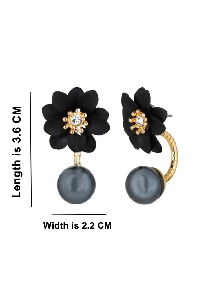 Yellow Chimes Earrings Kairangi Stud Earrings for Women 4 Pair Combo Earrings Modern Style Latest Floral Pearl Studs Earrings Set For Women and Girls