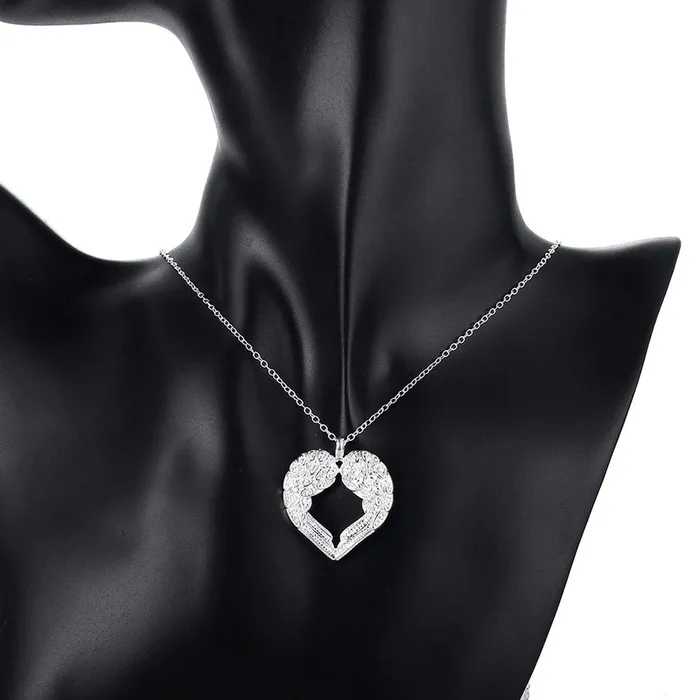 Yellow Chimes Earrings Yellow Chimes Angel Heart Silver Necklace for Women And Girls