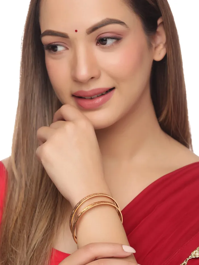 Yellow Chimes Earrings Yellow Chimes Bangles for Women and Girls Traditional Gold Bangles for women Gold Plated Bangles for girls Leaf Designed Bangles Birthday Gift For girls and women Anniversary Gift for Wife