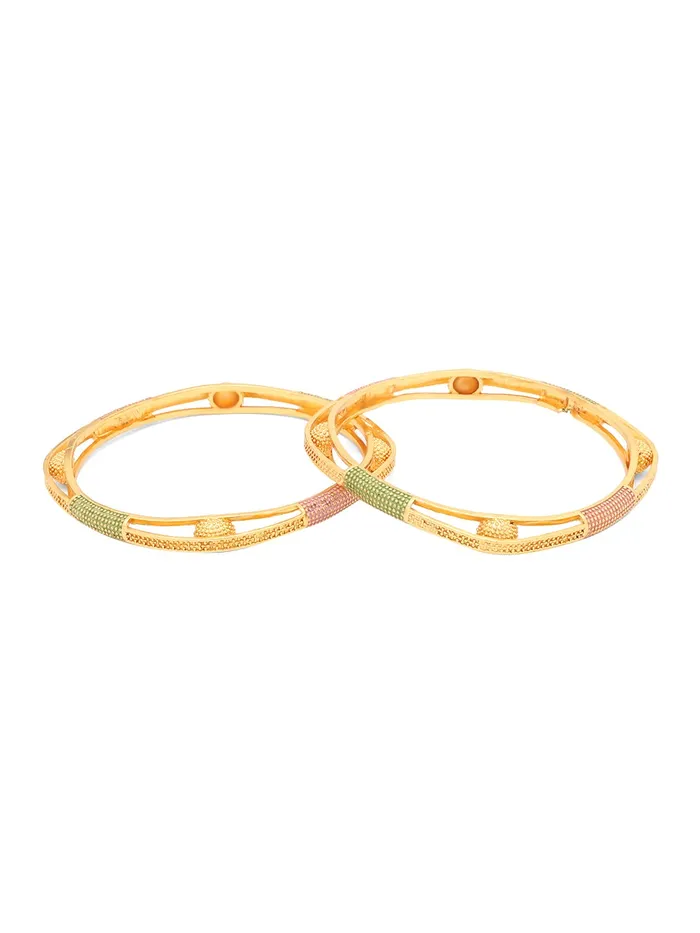 Yellow Chimes Earrings Yellow Chimes Bangles for Women Gold Toned Meenakari Touch Traditional Bangles for Women and Girls