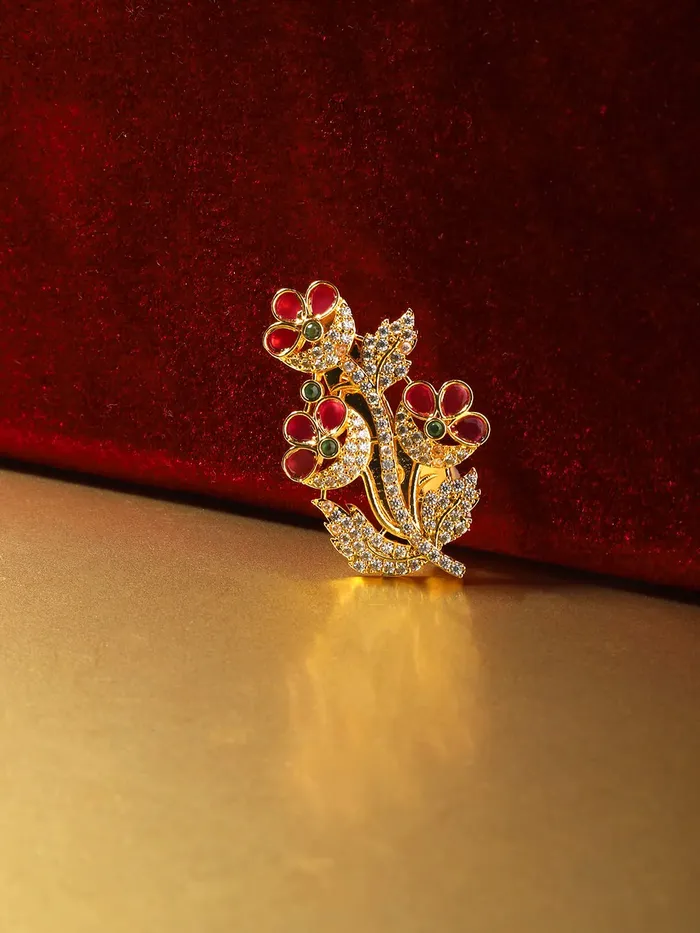 Yellow Chimes Earrings Yellow Chimes Brooch for Women Beautiful Shawl Sweater Clip Crystal Brooch for Women and Girls BRCH 14
