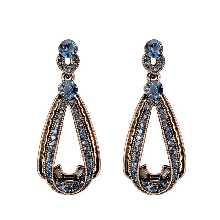 Yellow Chimes Earrings Yellow Chimes Classic Elegant Retro Blue Crystal Water Drop Hanging Gold Plated Dangle Earrings For Women and Girls Yellow Chimes Earrings Yellow Chimes Classic Elegant Retro Blue Crystal Water Drop Hanging Gold Plated Dangle Earrings For Women and Girls
