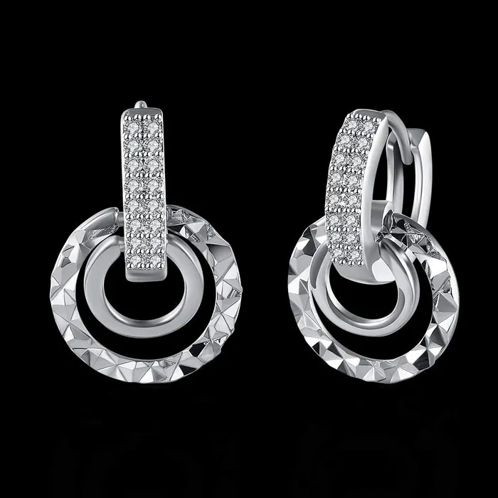 Yellow Chimes Earrings Yellow Chimes Designer Class Collection Silver Plated and Cubic Zirconia Hoop Earrings for Women SilverYCFJER147HOOPSL