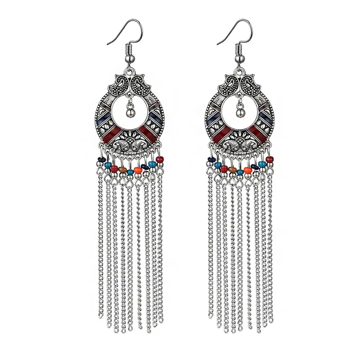 Yellow Chimes Earrings Yellow Chimes Earring For Women Boho Multicolor Beaded Tassel Drop Dangler Earring For Women and Girls ER 5