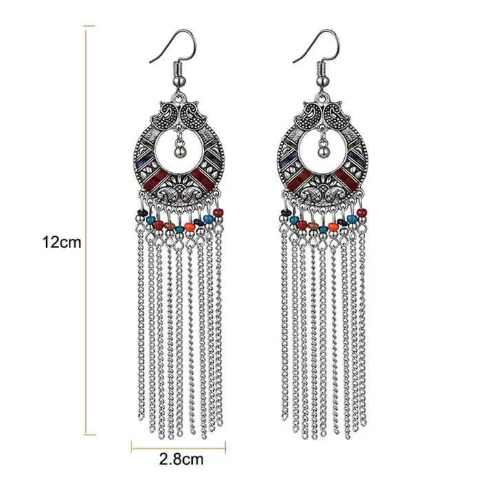 Yellow Chimes Earrings Yellow Chimes Earring For Women Boho Multicolor Beaded Tassel Drop Dangler Earring For Women and Girls ER 5