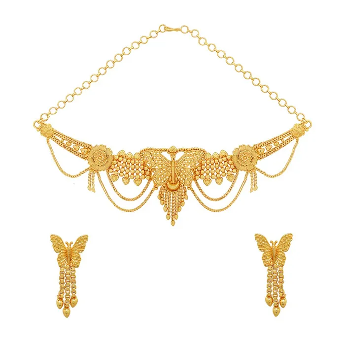 Yellow Chimes Earrings Yellow Chimes Ethnic One Gram Gold Butterfly Design Gold Plated Traditional Choker Necklace Set Jewellery Set for Women and Girls medium YCTJNS1GRGBTRFGL Yellow Chimes Earrings Yellow Chimes Ethnic One Gram Gold Butterfly Design Gold Plated Traditional Choker Necklace Set Jewellery Set for Women and Girls medium YCTJNS1GRGBTRFGL