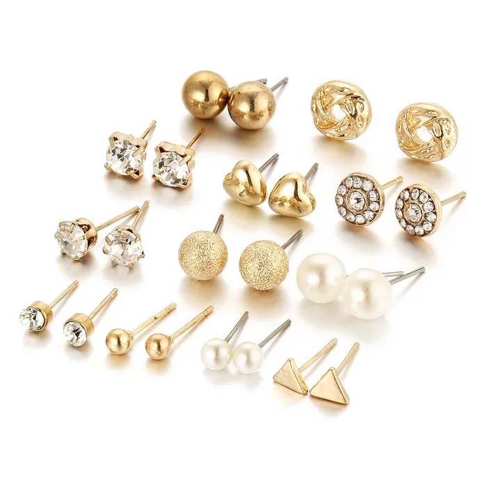 Yellow Chimes Earrings Yellow Chimes Exclusive Designs Combo of 12 PairsSet Multi Stylish Crystal Pearls Heart Shape Gold Plated Stud Earrings For Women and Girls Yellow Chimes Earrings Yellow Chimes Exclusive Designs Combo of 12 PairsSet Multi Stylish Crystal Pearls Heart Shape Gold Plated Stud Earrings For Women and Girls
