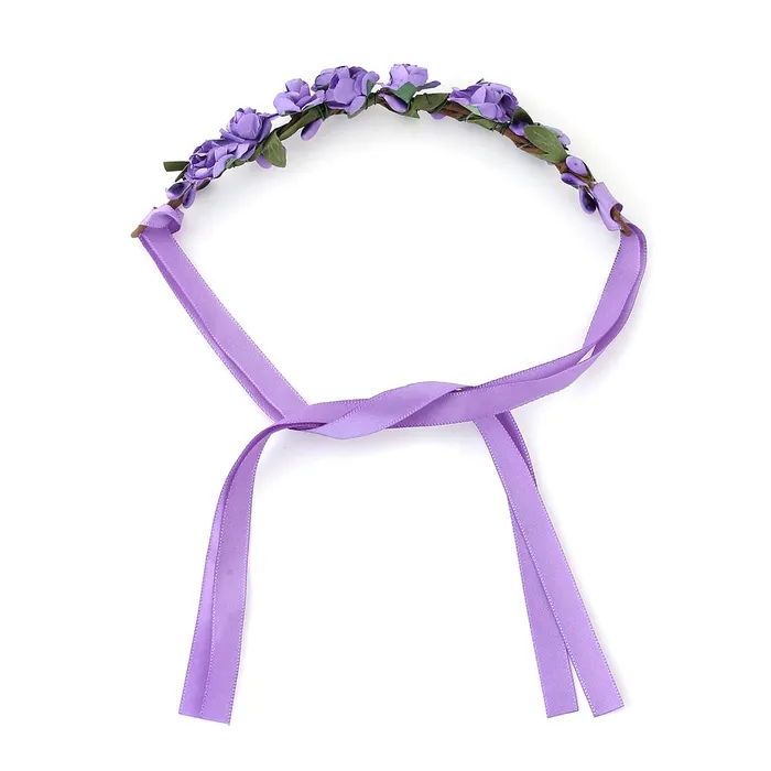 Yellow Chimes Earrings Yellow Chimes Floral Tiara and Bracelet Set for Women Purple Bridal Wedding Headband Hair Tiara For Women Bridesmaid Tiara Vines Set Hair Accessories