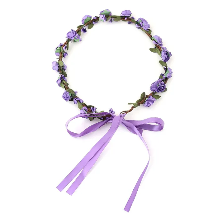 Yellow Chimes Earrings Yellow Chimes Floral Tiara and Bracelet Set for Women Purple Bridal Wedding Headband Hair Tiara For Women Bridesmaid Tiara Vines Set Hair Accessories