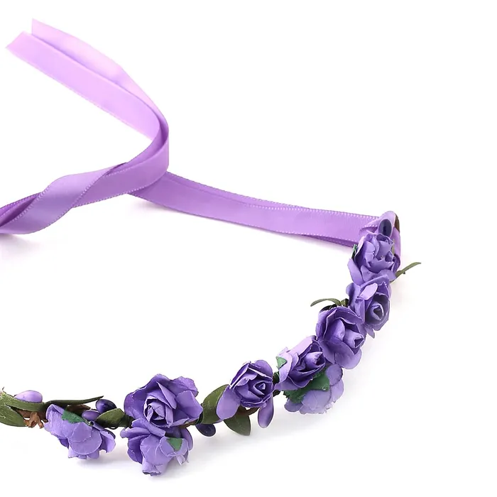 Yellow Chimes Earrings Yellow Chimes Floral Tiara and Bracelet Set for Women Purple Bridal Wedding Headband Hair Tiara For Women Bridesmaid Tiara Vines Set Hair Accessories