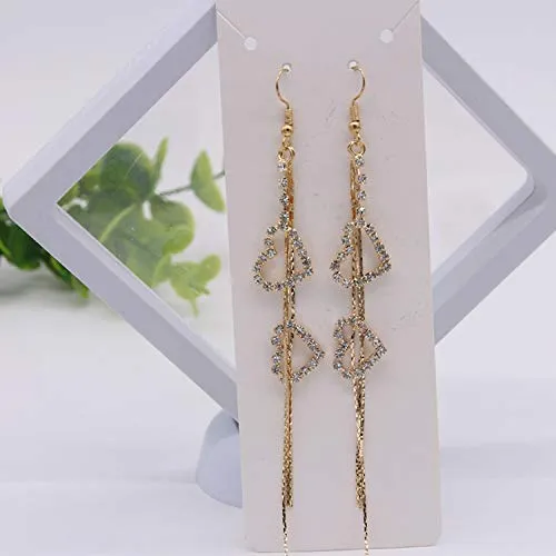 Yellow Chimes Earrings Yellow Chimes Hanging Hearts Gold Chandelier Earring for Women Girls