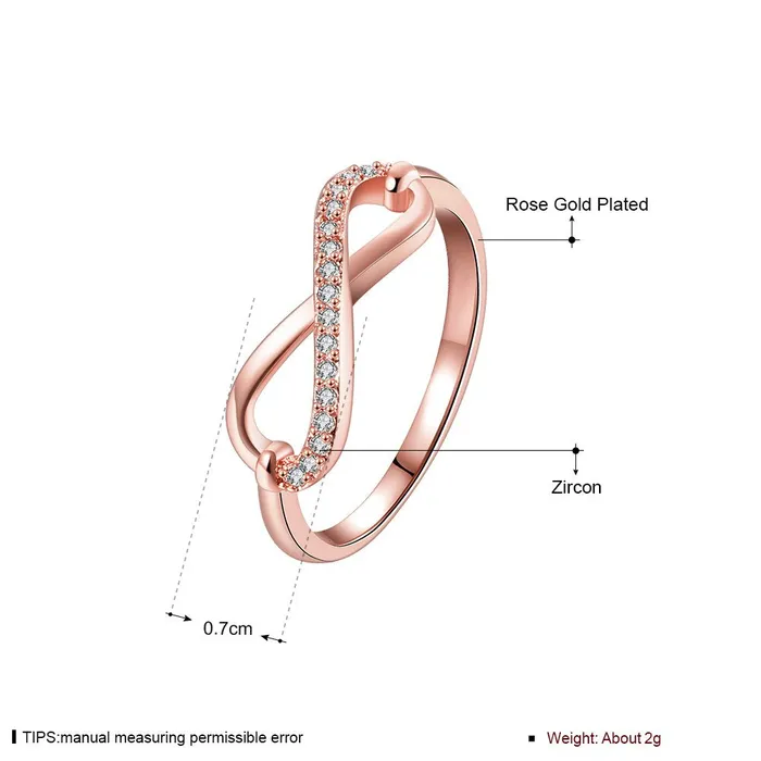 Yellow Chimes Earrings Yellow Chimes Infinite Love 18K Rose Gold Plated Crystal Ring for Women Girls