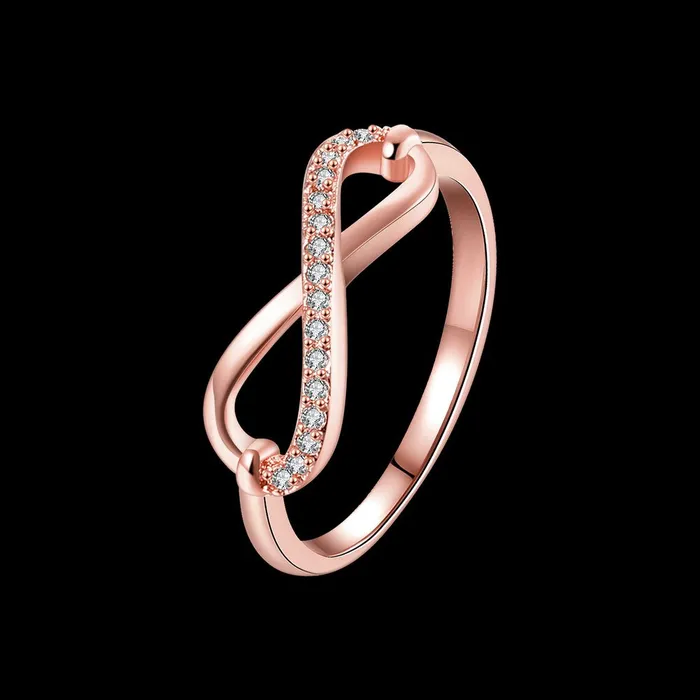 Yellow Chimes Earrings Yellow Chimes Infinite Love 18K Rose Gold Plated Crystal Ring for Women Girls