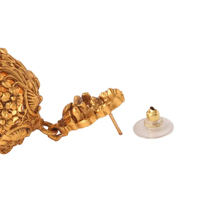 Yellow Chimes Earrings Yellow Chimes Jewellery Set for Women Gold Plated Traditional Temple Jewellery Set Antique Necklace Set with Earrings and Maangtikka for Women and Girls