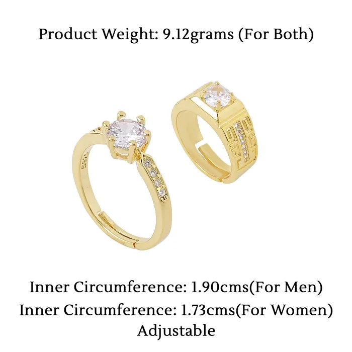 Yellow Chimes Earrings Yellow Chimes Rings for Women and Girls Silver Couple Rings Valentine Ring Gold Plated Crystal Adjustable Couple Ring Birthday Gifts For Women Valentine Gift for Girls