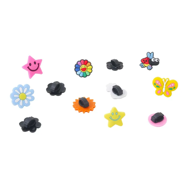 Yellow Chimes Earrings Yellow Chimes Shoe Charms for Girls and Boys Shoe Accessories Cute Design Shoe Decoration Charms Shoe Charms for Clogs Unisex Pack of 12 pieces Shoe Charms