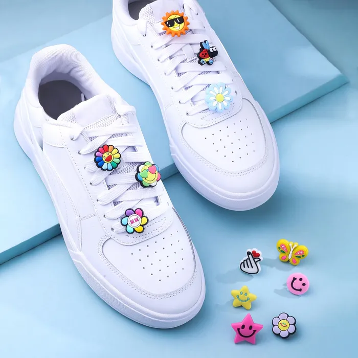 Yellow Chimes Earrings Yellow Chimes Shoe Charms for Girls and Boys Shoe Accessories Cute Design Shoe Decoration Charms Shoe Charms for Clogs Unisex Pack of 12 pieces Shoe Charms