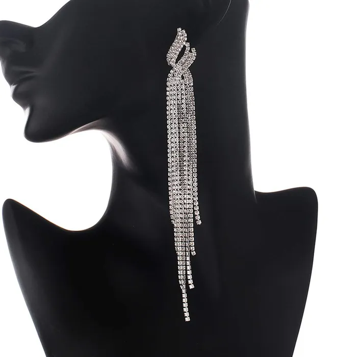 Yellow Chimes Elegant Latest Fashion Silver Plated Crystal Dangler Earrings for Women and Girls Medium YCFJER605CRLDNGSL Yellow Chimes Earrings