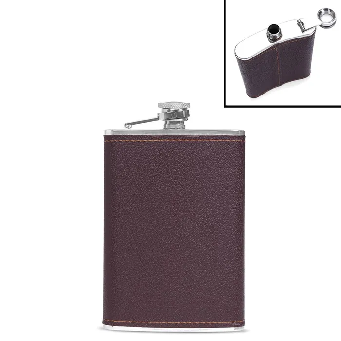 Yellow Chimes Exquisite Men Gifiting Set Hip Flask Gift Set Cork Opener with Brown Leather CoverHip Flask for Liquor for Men in a Gift Box Yellow Chimes Necklaces