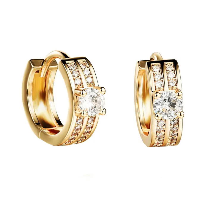 YELLOW CHIMES High Grade Crystal Gold Plated Charming Hoop Earrings for Girls and Women Yellow Chimes Earrings YELLOW CHIMES High Grade Crystal Gold Plated Charming Hoop Earrings for Girls and Women Yellow Chimes Earrings