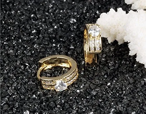 YELLOW CHIMES High Grade Crystal Gold Plated Charming Hoop Earrings for Girls and Women Yellow Chimes Earrings