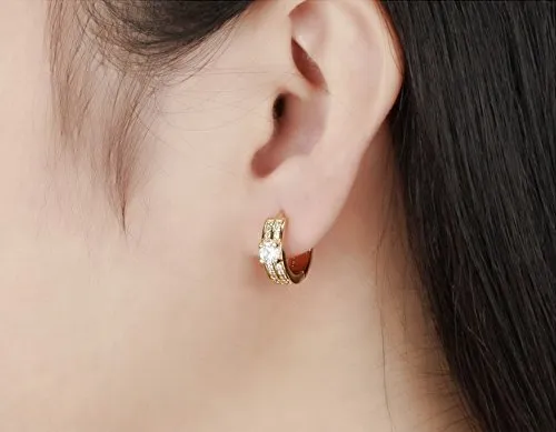 YELLOW CHIMES High Grade Crystal Gold Plated Charming Hoop Earrings for Girls and Women Yellow Chimes Earrings