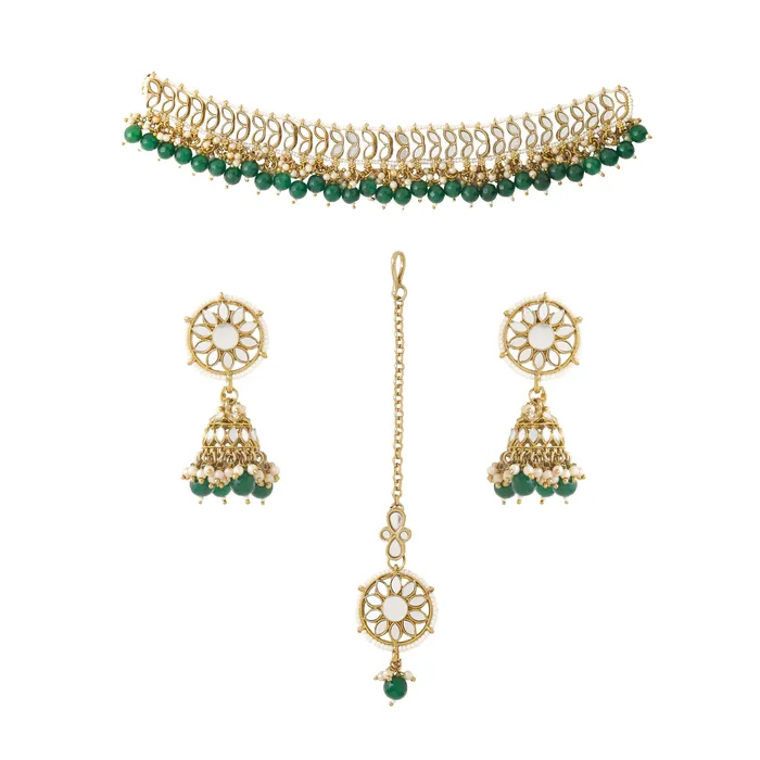 Yellow Chimes Jewellery Set for Women and Girls Beads Necklace Set for Women Gold Tone Green Beads Beaded Choker Necklace Set Birthday Gift for girls and women Anniversary Gift for Wife Yellow Chimes Necklaces Yellow Chimes Jewellery Set for Women and Girls Beads Necklace Set for Women Gold Tone Green Beads Beaded Choker Necklace Set Birthday Gift for girls and women Anniversary Gift for Wife Yellow Chimes Necklaces