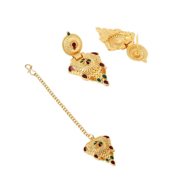 Yellow Chimes Jewellery Set for Women and Girls Gold Necklace Set for Women Gold Toned Bridal Designed Necklace Set Birthday Gift for girls and women Anniversary Gift for Wife Yellow Chimes Rings