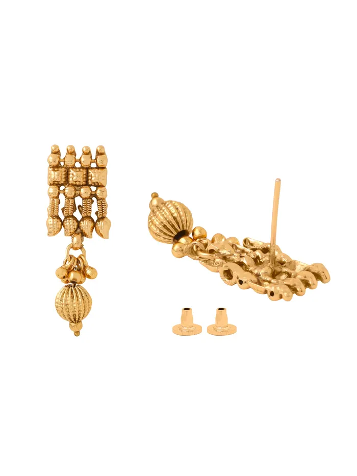 Yellow Chimes Jewellery Set Traditional Necklace with Earrings Gold Plated One Size Golden Yellow Chimes Earrings
