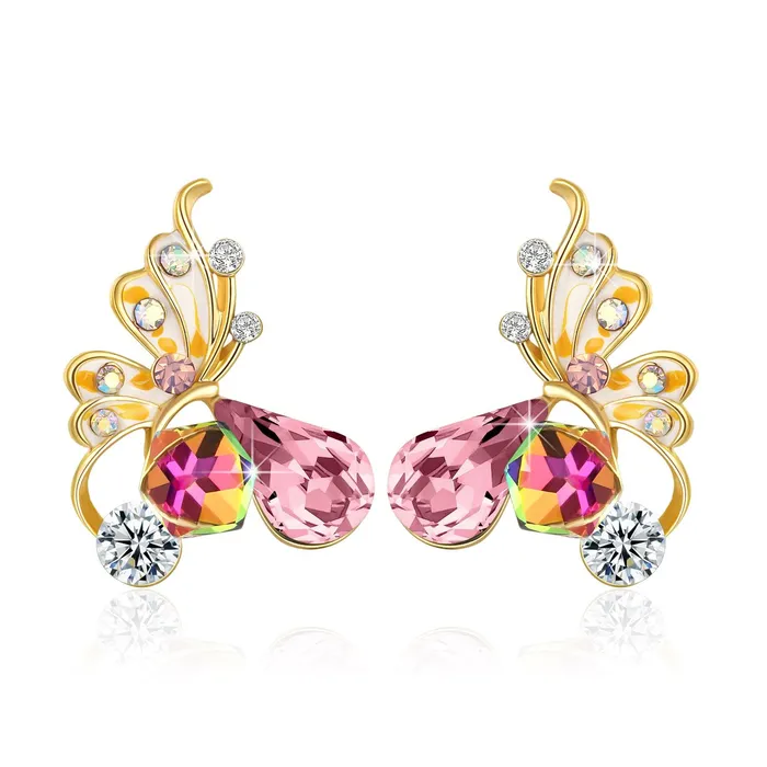 Yellow Chimes Moxie Collection Butterfly Multicolor Crystal Stud Earrings For Women Girls Yellow Yellow Chimes Necklaces Yellow Chimes Moxie Collection Butterfly Multicolor Crystal Stud Earrings For Women Girls Yellow Yellow Chimes Necklaces
