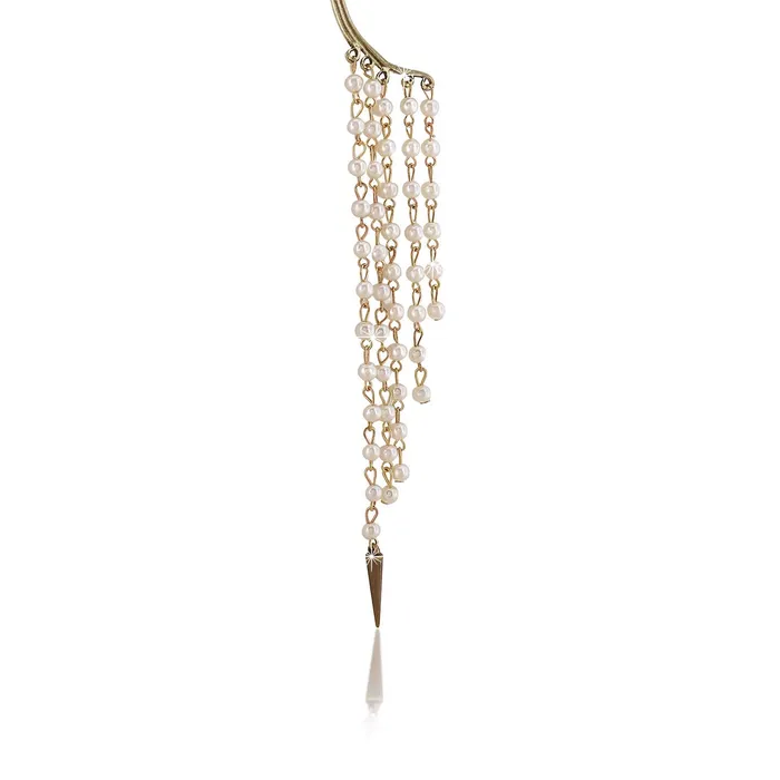 Yellow Chimes Multi Strings Pearl Arrow Western Ear Cuff Clip Earrings For Women and Girls Yellow Chimes Bracelets