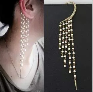 Yellow Chimes Multi Strings Pearl Arrow Western Ear Cuff Clip Earrings For Women and Girls Yellow Chimes Bracelets