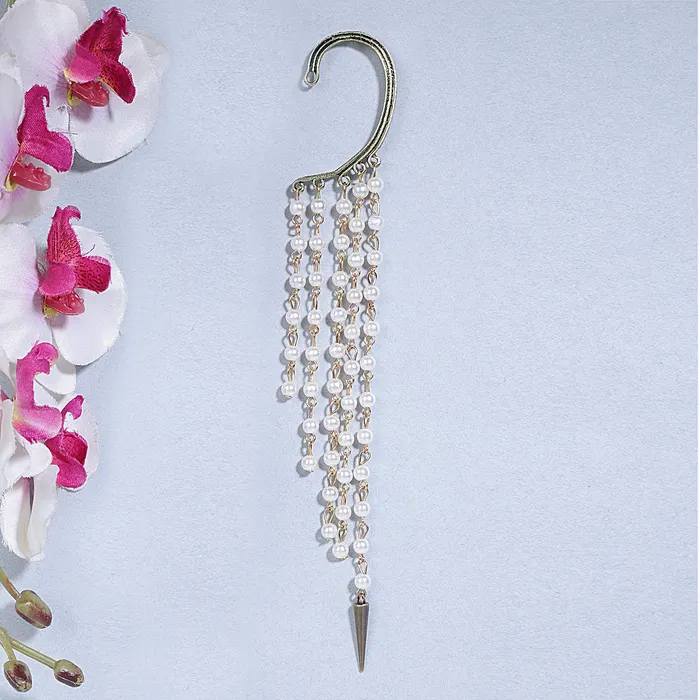 Yellow Chimes Multi Strings Pearl Arrow Western Ear Cuff Clip Earrings For Women and Girls Yellow Chimes Bracelets
