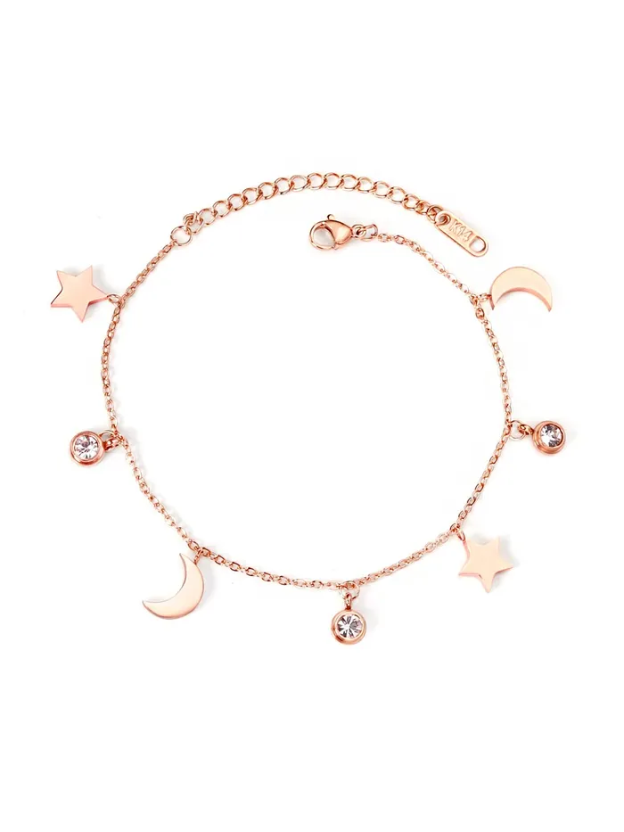 Yellow Chimes Necklaces Yellow Chimes Anklets for Women Rose GoldPlated Stainless Steel Moon Star Charms Anklet For Women and Girls Valentine Gift for Girls Yellow Chimes Necklaces Yellow Chimes Anklets for Women Rose GoldPlated Stainless Steel Moon Star Charms Anklet For Women and Girls Valentine Gift for Girls
