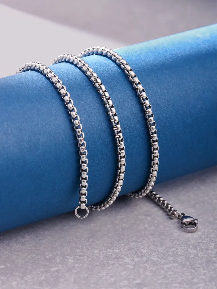 Yellow Chimes Necklaces Yellow Chimes Chain for Men and Boys Silver Chain Men Neck Chain for Men Stainless Steel Chains for Men Birthday Gift for Men and Boys Anniversary Gift for Husband