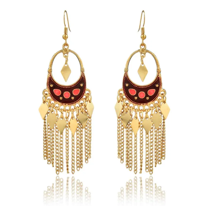 Yellow Chimes Necklaces Yellow Chimes Designer Collection Enamel Gold Plated Party ware Earring Alloy Dangle Earring for Women and Girls Yellow Chimes Necklaces Yellow Chimes Designer Collection Enamel Gold Plated Party ware Earring Alloy Dangle Earring for Women and Girls