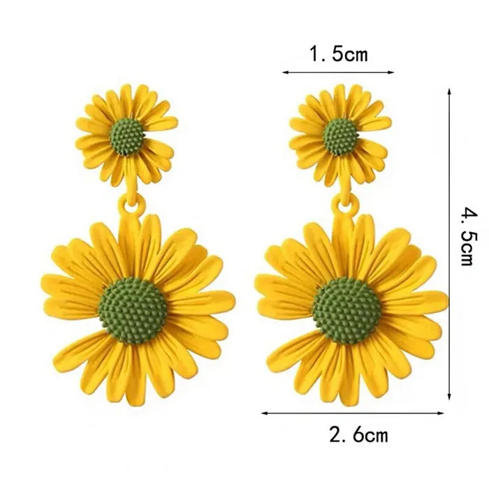 Yellow Chimes Necklaces Yellow Chimes Drop Earrings for Women Combo of 2 Pairs Floral Drop Earrings Yellow Peach Casual Wear Drop Earrings For Womens and Girls