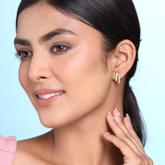Yellow Chimes Necklaces Yellow Chimes Earrings for Women and Girls Studs for Women Gold Toned Enamel Zircons Stud Earrings Birthday Gift for girls and women Anniversary Gift for Wife