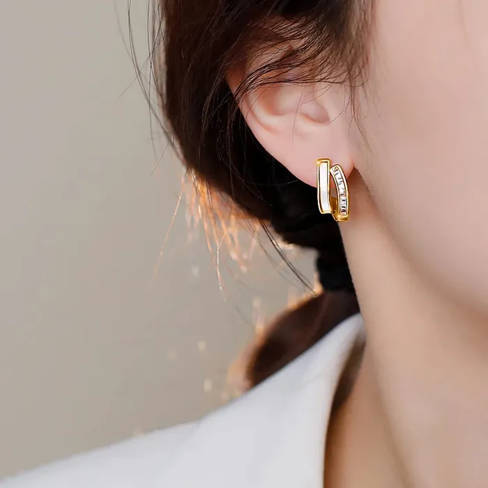 Yellow Chimes Necklaces Yellow Chimes Earrings for Women and Girls Studs for Women Gold Toned Enamel Zircons Stud Earrings Birthday Gift for girls and women Anniversary Gift for Wife