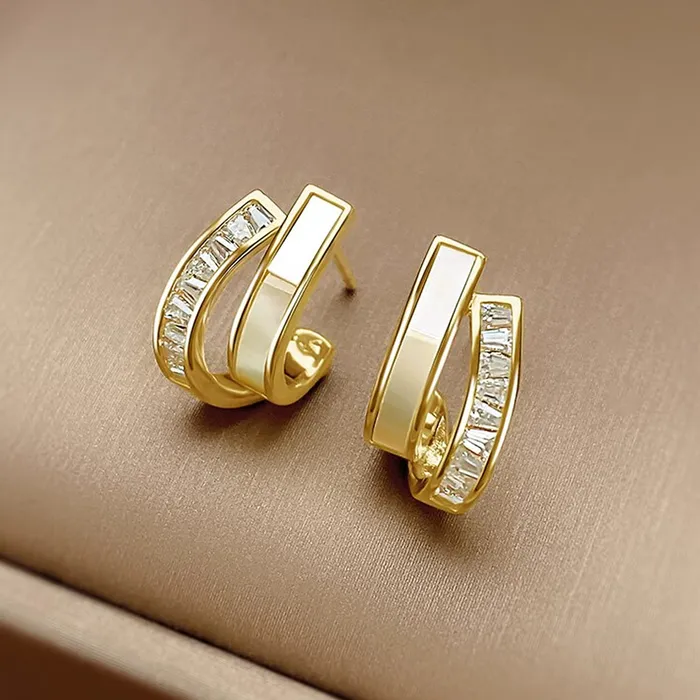 Yellow Chimes Necklaces Yellow Chimes Earrings for Women and Girls Studs for Women Gold Toned Enamel Zircons Stud Earrings Birthday Gift for girls and women Anniversary Gift for Wife