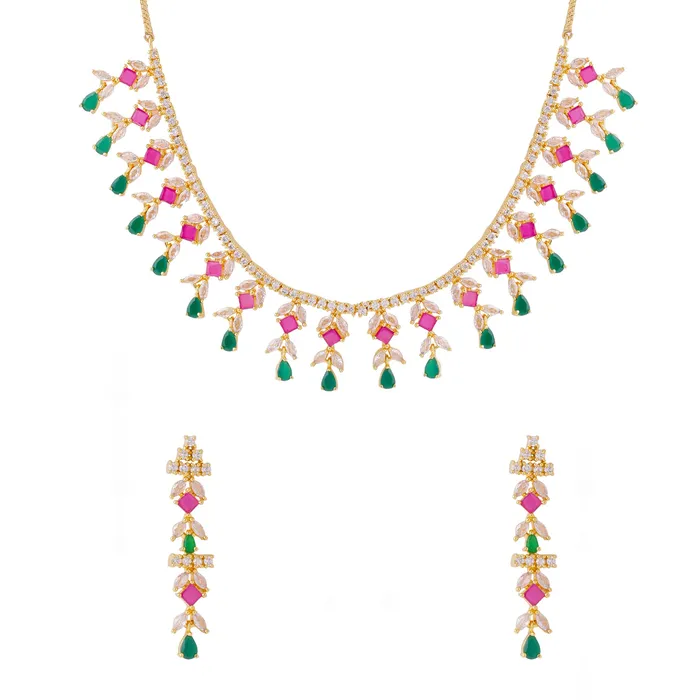 Yellow Chimes Necklaces Yellow Chimes Jewellery Set for Women and Girls American Diamond Jewellery Set Gold Plated Multicolor AD Necklace Set for Women Birthday Gift for girls and women Anniversary Gift for Wife Yellow Chimes Necklaces Yellow Chimes Jewellery Set for Women and Girls American Diamond Jewellery Set Gold Plated Multicolor AD Necklace Set for Women Birthday Gift for girls and women Anniversary Gift for Wife