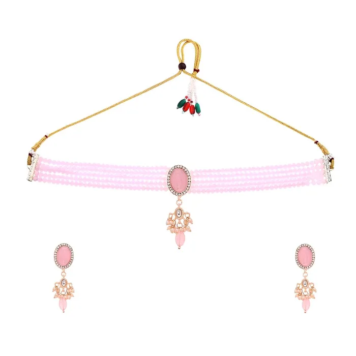 Yellow Chimes Necklaces Yellow Chimes Jewellery Set for Women Traditional Pink Beads Choker Necklace Set Ethnic Gold Plated Choker Set for Girls Birthday Gift for Girls Women Anniversary Gift for Wife Yellow Chimes Necklaces Yellow Chimes Jewellery Set for Women Traditional Pink Beads Choker Necklace Set Ethnic Gold Plated Choker Set for Girls Birthday Gift for Girls Women Anniversary Gift for Wife